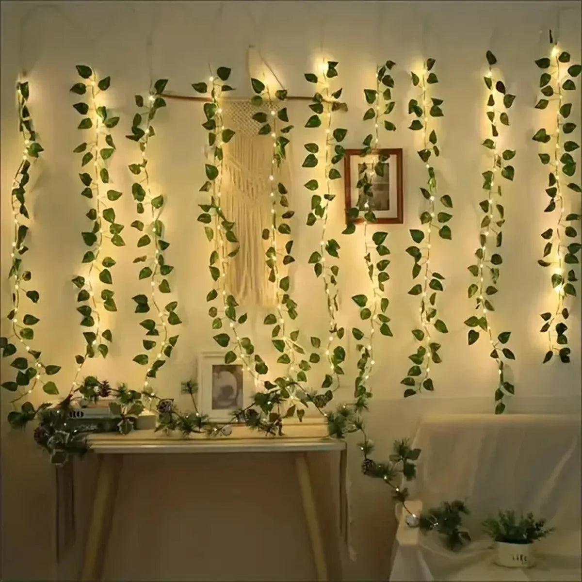 2M 20 LED Green Leaf String Light Garden Lights New Year Decorations String Lamp Wedding Thanksgiving Christmas Decoration